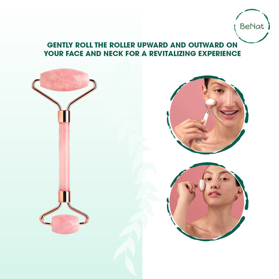 Rose Quartz Face Roller by BeNat