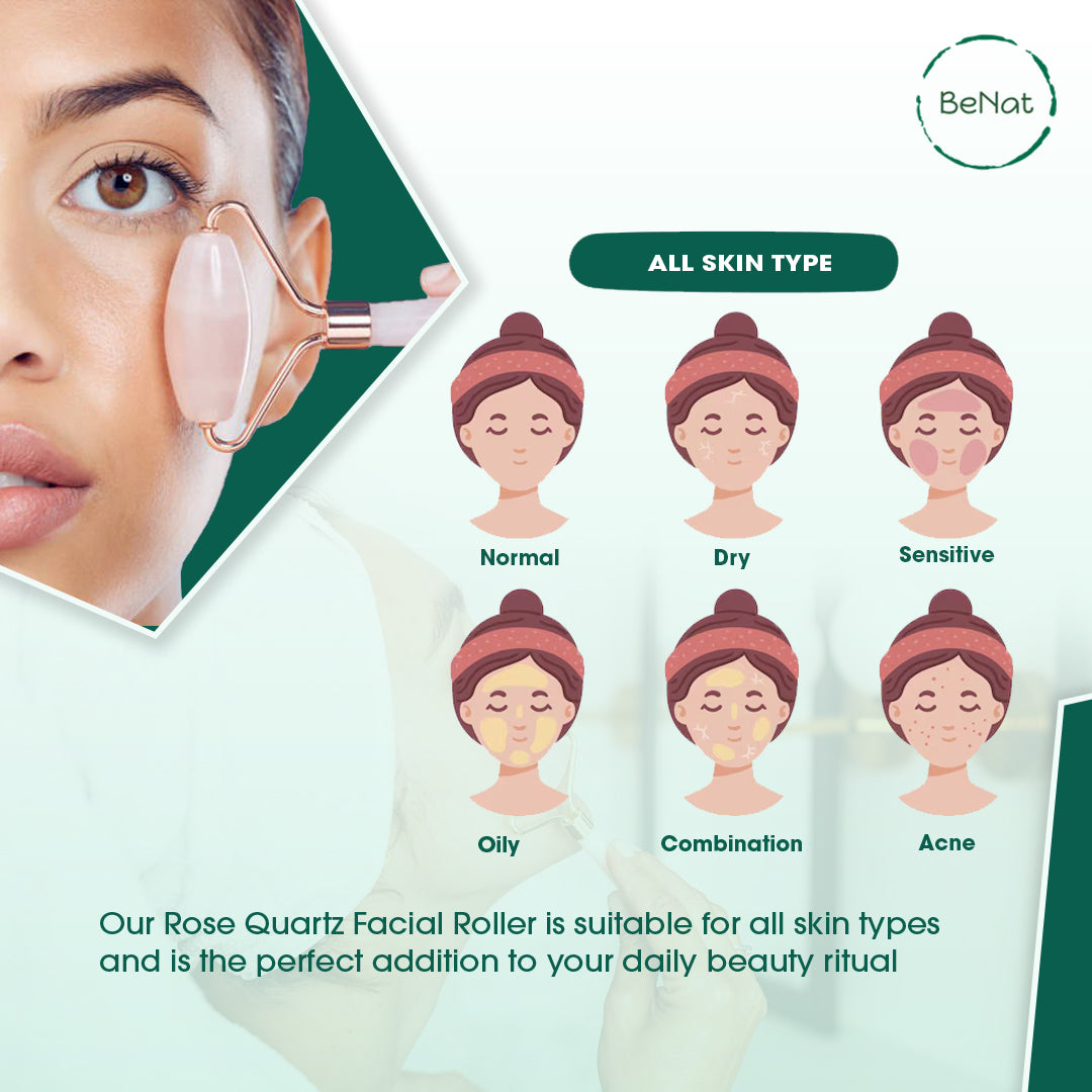Rose Quartz Face Roller by BeNat