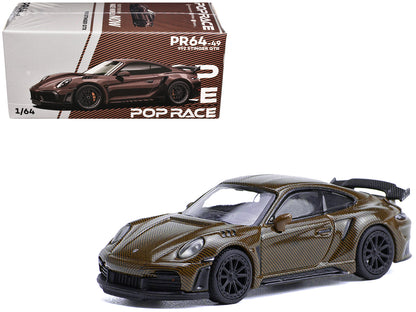 992 Stinger GTR Brown Carbon 1/64 Diecast Model Car by Pop Race  free shipping USA