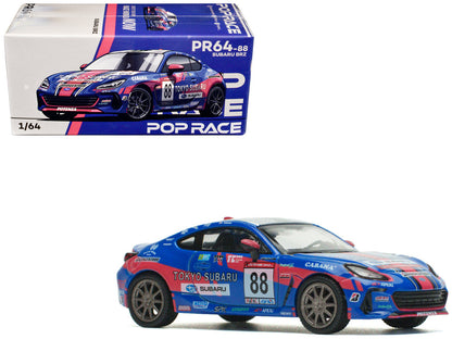 Subaru BRZ #88 Blue with Graphics "Tokyo Subaru Racing" 1/64 Diecast Model Car by Pop Race  free shipping USA