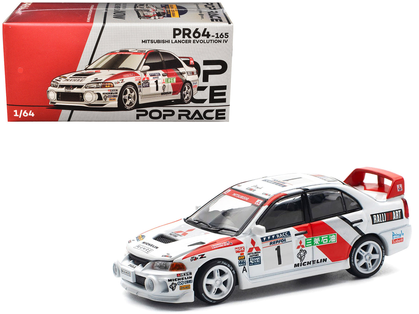 Mitsubishi Lancer Evolution IV RHD (Right Hand Drive) #1 Tommi Makinen - Seppo Harjanne Winner "Rally de Catalunya" (1997) 1/64 Diecast Model Car by Pop Race  free shipping USA