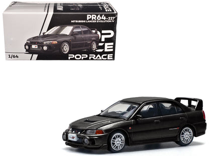 Mitsubishi Lancer Evolution IV RHD (Right Hand Drive) Pyrenees Black Pearl 1/64 Diecast Model Car by Pop Race  free shipping USA
