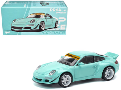 997 RWB Light Blue 1/64 Diecast Model Car by Pop Race  free shipping USA