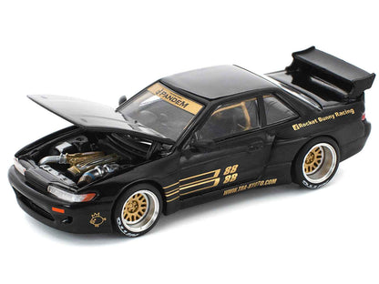 Pandem S13 RHD (Right Hand Drive) Black with Gold Accents 1/64 Diecast Model Car by Pop Race
