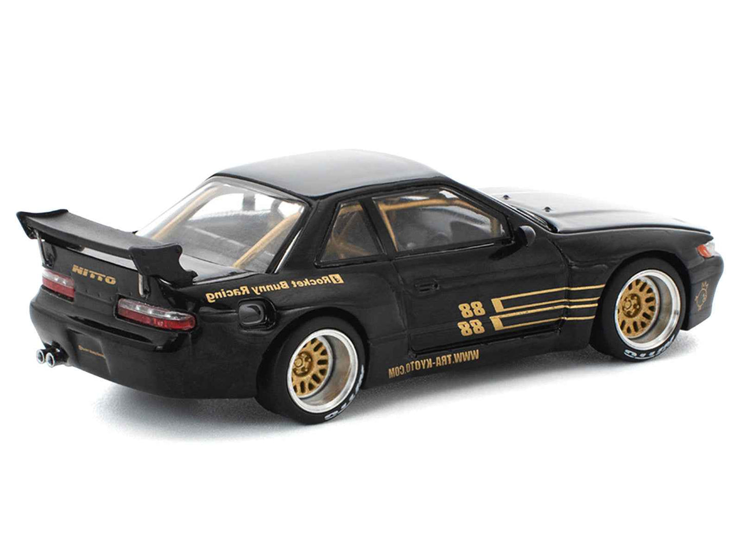 Pandem S13 RHD (Right Hand Drive) Black with Gold Accents 1/64 Diecast Model Car by Pop Race