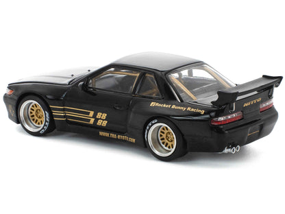 Pandem S13 RHD (Right Hand Drive) Black with Gold Accents 1/64 Diecast Model Car by Pop Race