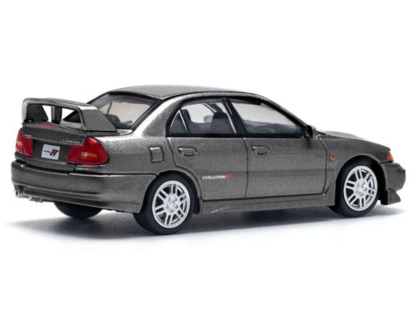 Mitsubishi Lancer Evolution IV RHD (Right Hand Drive) Dark Gray Metallic 1/64 Diecast Model Car by Pop Race