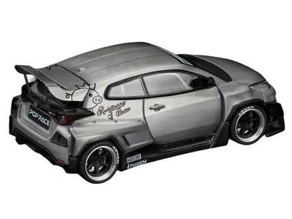 Toyota "Pandem" GR Yaris RHD (Right Hand Drive) Raw Metal 1/64 Diecast Model Car by Pop Race