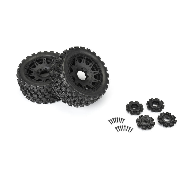 Pro-Line  Badlands MX57 5.7" Tires Mounted 24mm Hex (2) X-Maxx kraton 8s