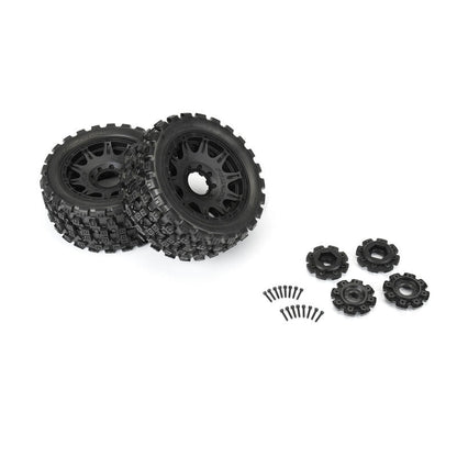 Pro-Line  Badlands MX57 5.7" Tires Mounted 24mm Hex (2) X-Maxx kraton 8s