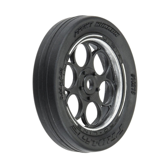 Pro-line 1/16 Front Runner Front Tires MTD 8mm Black/Silver (2) : Mini Drag