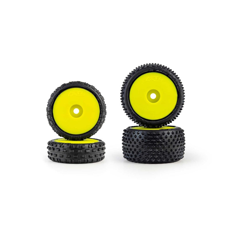 Pro-Line 1/24 Wedge Front & Prism Rear Carpet Tires 7mm Yellow (4): Losi Micro-B