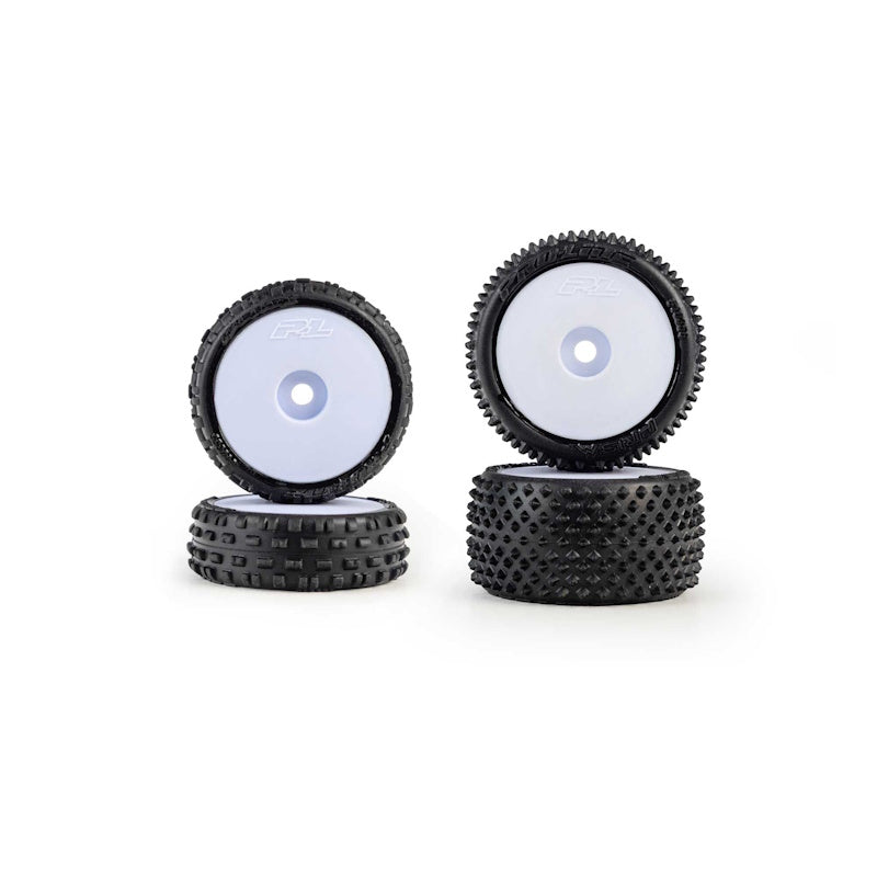 Pro-Line 1/24 Wedge Front & Prism Rear Carpet Tires 7mm White (4): Losi Micro-B