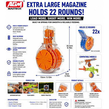 H416&M16 22-Round Transparent Drum Magazine
