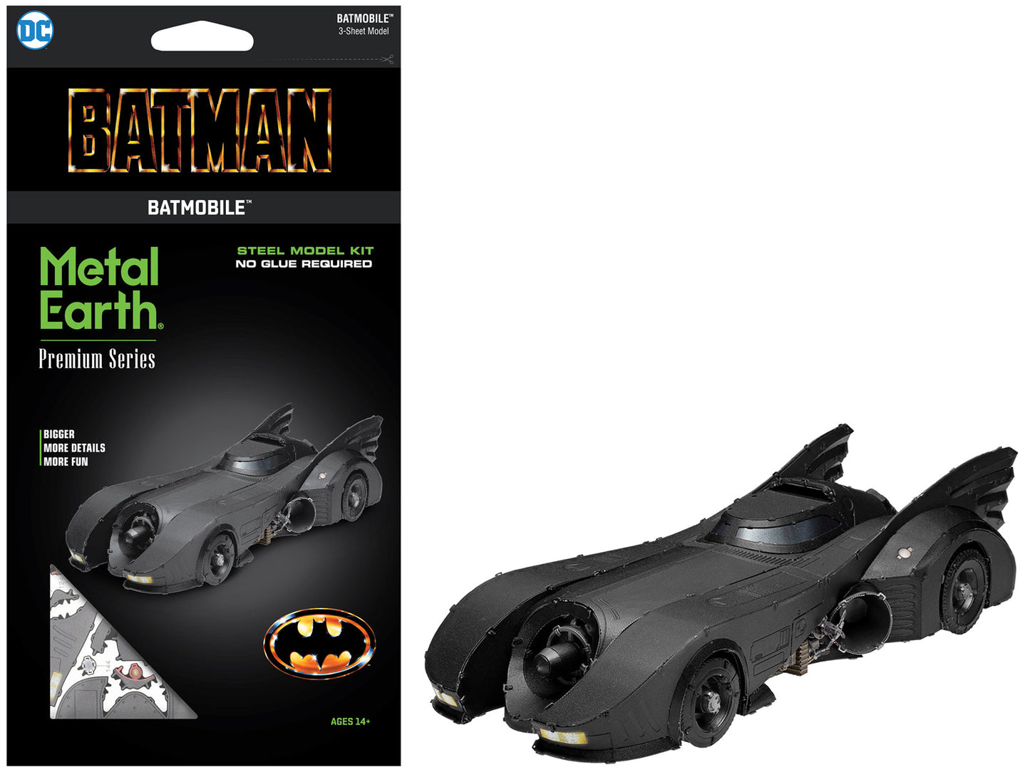 Model Kit 1989 Batmobile Black "Batman" (1989) Movie (Challenging Difficulty) Steel Model by Metal Earth  free shipping USA