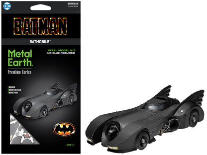 Model Kit 1989 Batmobile Black "Batman" (1989) Movie (Challenging Difficulty) Steel Model by Metal Earth  free shipping USA