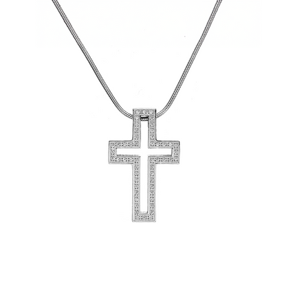 PT098W B.Tiff Lumière Cross Pendant by B.Tiff New York