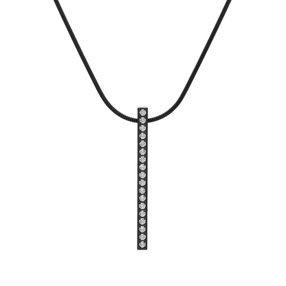 PT107B B.Tiff Black 18-Stone Bar Pendant by B.Tiff New York