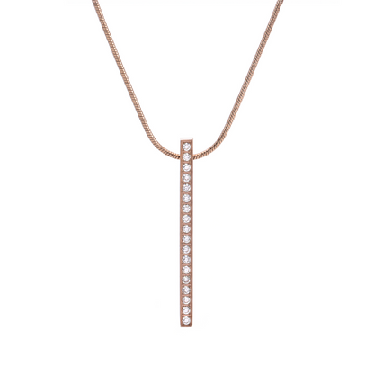 PT107RG B.Tiff Rose Gold 18-Stone Bar Pendant by B.Tiff New York