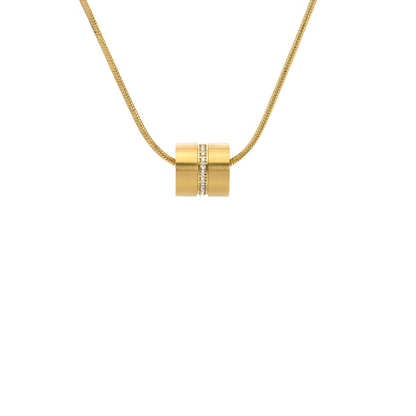 PT118G B.Tiff Gold Barrel Pendant by B.Tiff New York