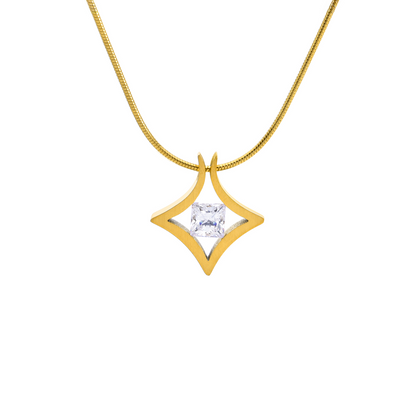 PT124G B.Tiff Gold Natal 1 ct Princess Cut Pendant by B.Tiff New York