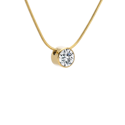 PT201G B.Tiff Gold 2 ct Solitaire Pendant by B.Tiff New York