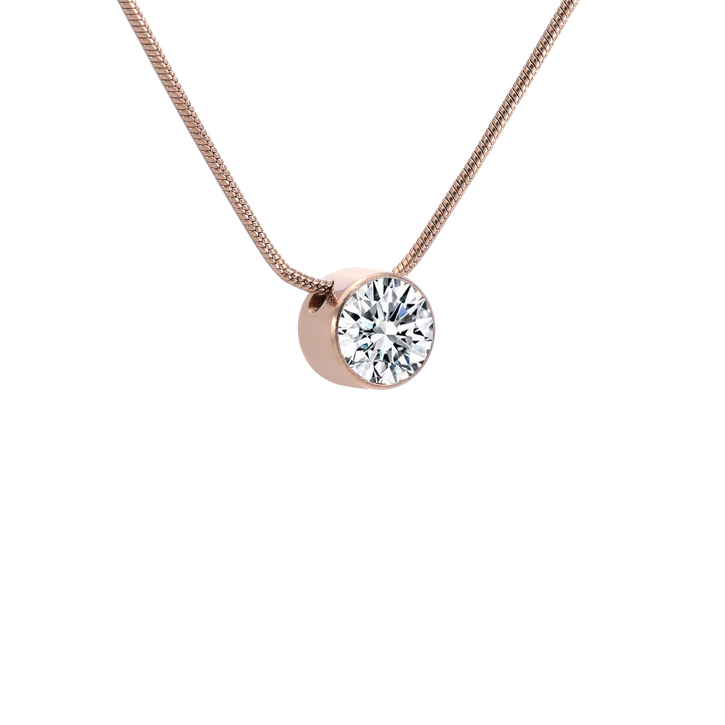 PT201RG B.Tiff Rose Gold 2 ct Solitaire Pendant by B.Tiff New York
