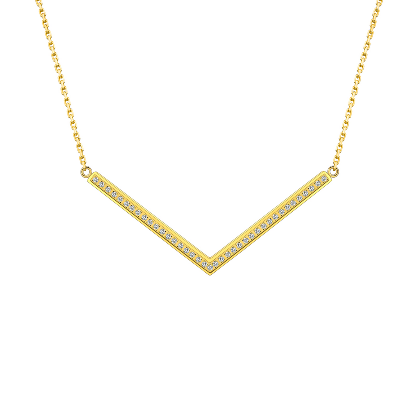 PT208G B.Tiff Gold Pavé Viva Pendant Necklace by B.Tiff New York