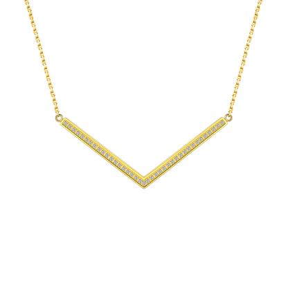 PT208G B.Tiff Gold Pavé Viva Pendant Necklace by B.Tiff New York