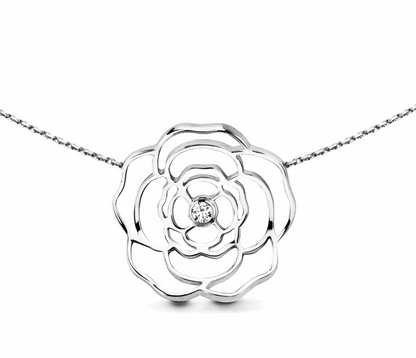 PT308W B.Tiff Rosé Silver Plated Brass Pendant Necklace by B.Tiff New York