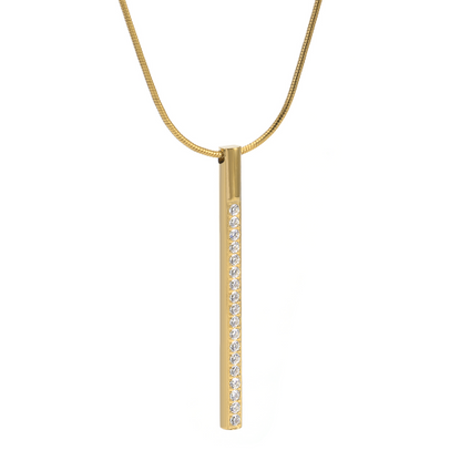 PT318G B.Tiff Gold Pave Bar Pendant by B.Tiff New York