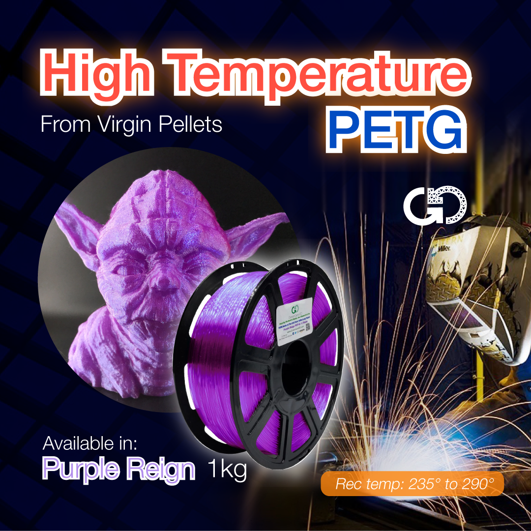Purple Reign:  High Temperature Virgin PET-G (<mark> Only 2.85 left </mark>)