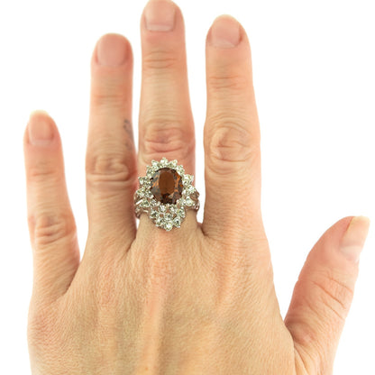 Vintage Women's Austrian Crystal Cocktail Ring 18k Gold Electroplated Birthstone Ring for Women by PVD Vintage Jewelry
