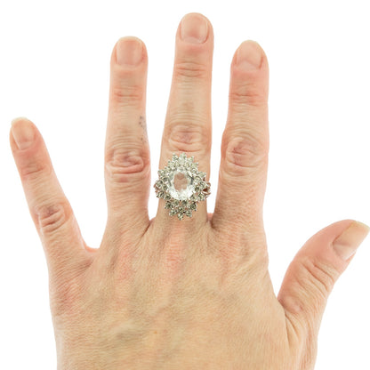 Vintage Women's Austrian Crystal Cocktail Ring 18k Gold Electroplated Birthstone Ring for Women by PVD Vintage Jewelry