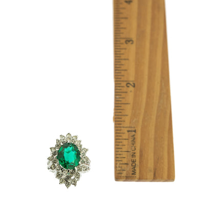 Vintage Women's Austrian Crystal Cocktail Ring 18k Gold Electroplated Birthstone Ring for Women by PVD Vintage Jewelry
