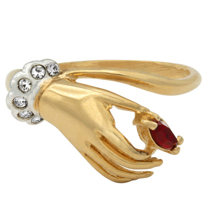Vintage Austrian Crystals 18k Yellow Gold Matte or Polished Finish Made in USA by PVD Vintage Jewelry