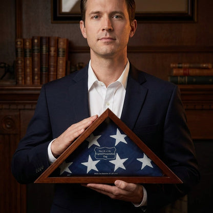 Capitol Flag Case for 3' by 5' Burial/Presentation Flag, Dark Walnut