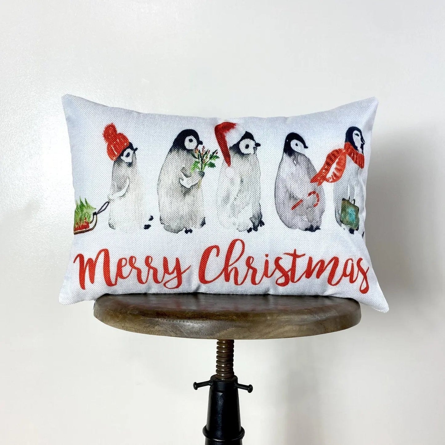 Penguin Merry Christmas | Home Decor | Throw Pillow | Room Decor | Home Decor | Bedroom Decor | Christmas Home Decor | Cute Home Decor by UniikPillows