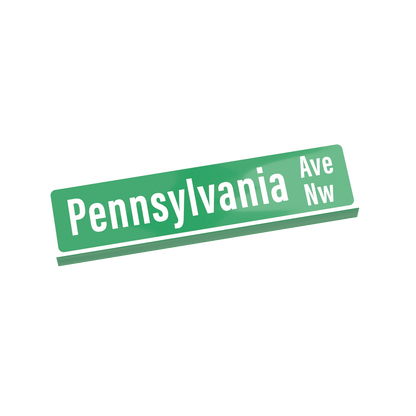 Pennsylvania Avenue - Famous Street Signs - Custom Printed 1x4 Tile - Made Using LEGO® Parts
