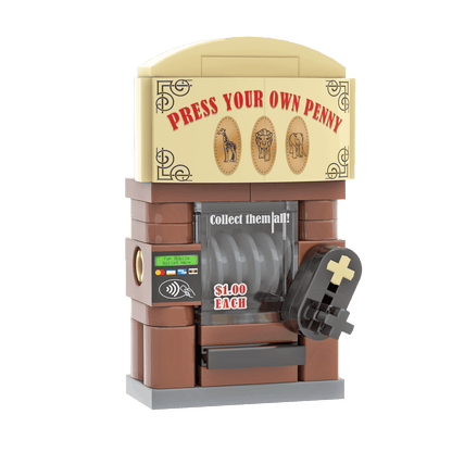 Penny Press Machine - Zoo Animals -  Custom Printed Set - Made Using LEGO® Parts