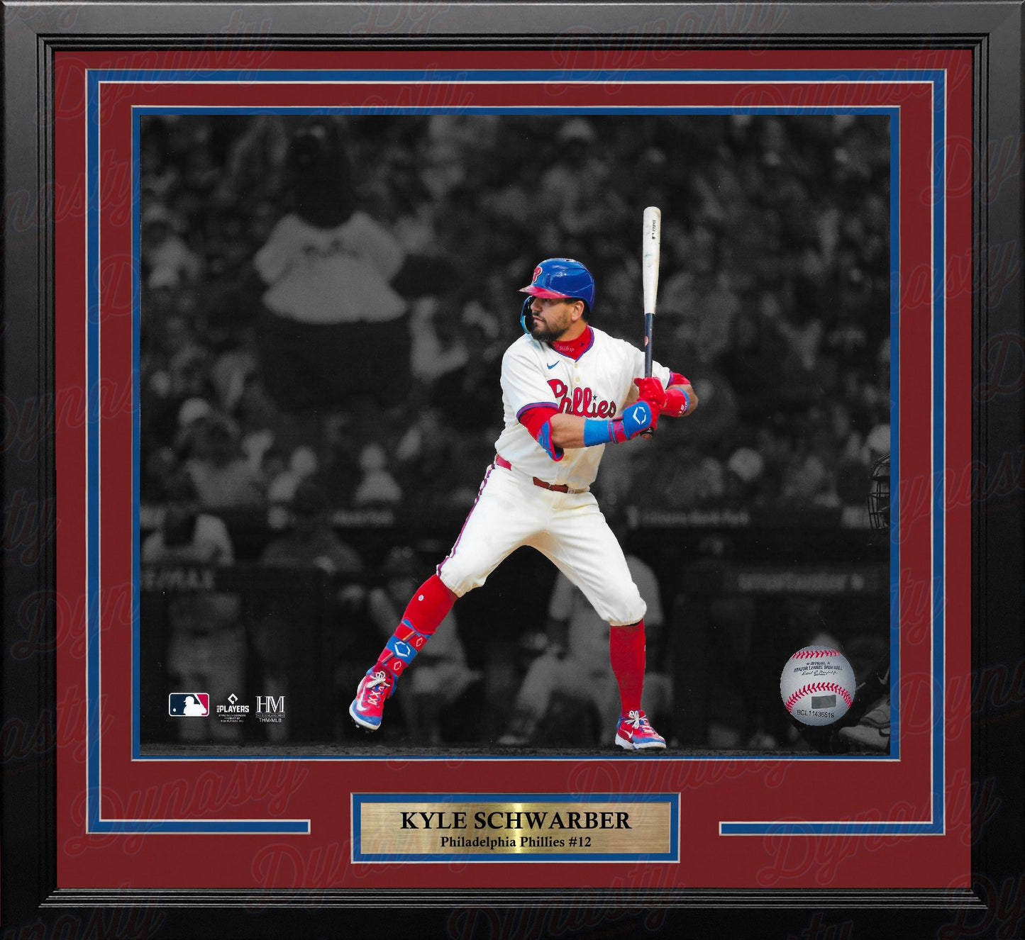 Kyle Schwarber Blackout Swing Philadelphia Phillies 11" x 14" Framed Baseball Photo