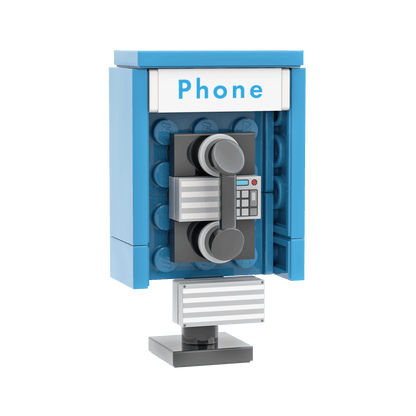 Phone Booth - Pay Phone -  Custom Printed Set - Made Using LEGO® Parts