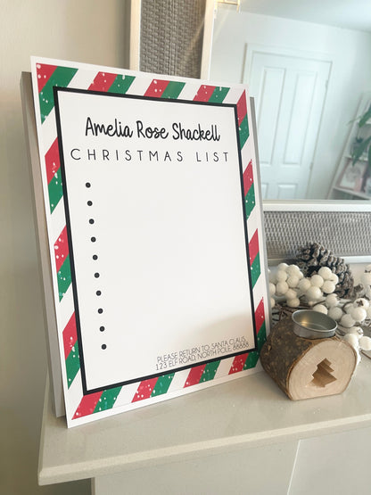 Personalised Name Christmas List To Santa Winter Christmas Seasonal Wall Home Decor Print by WinsterCreations™ Official Store