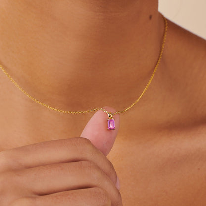 Birthstone Pink Tourmaline Necklace - October by Little Sky Stone