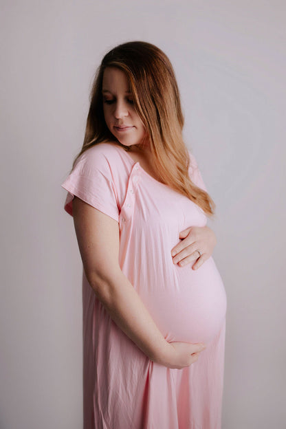 Light Pink Labor and Delivery Nursing Hospital Gown by Three Little Tots