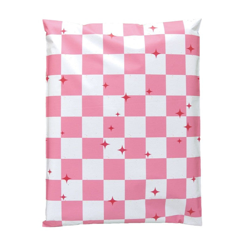 Pink Plaid Poly Mailers Size 10x13 Colorful Shipping Bags