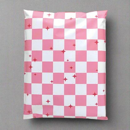 Pink Plaid Poly Mailers Size 10x13 Colorful Shipping Bags