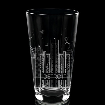 CITY SKYLINES Pint Glasses by LumEngrave