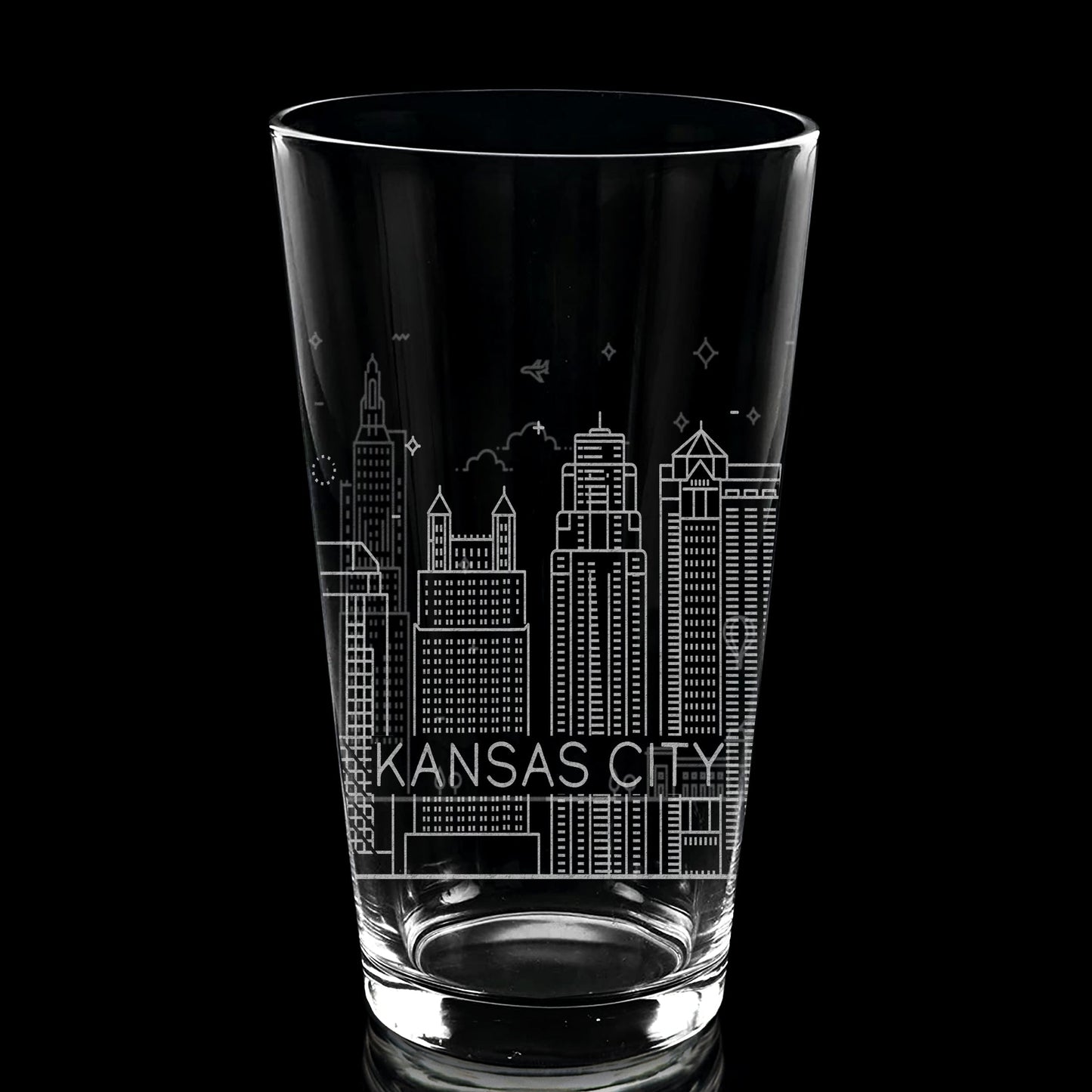 CITY SKYLINES Pint Glasses by LumEngrave