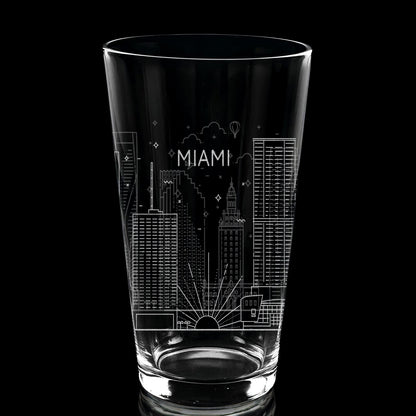 CITY SKYLINES Pint Glasses by LumEngrave